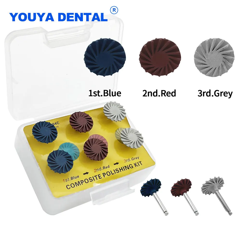 

Dental Composite Resin Rubber Polisher Polishing Disc Kit Wheel Spiral Flex Brush Burs Electric Motor Pressure Sterilization