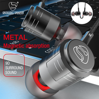 SOMIC TONE Wired Earphone With Mic In Ear 3.5mm Jack Universal Headphones HiFi Stereo Metal Megnetic Earbuds for Phone Computer