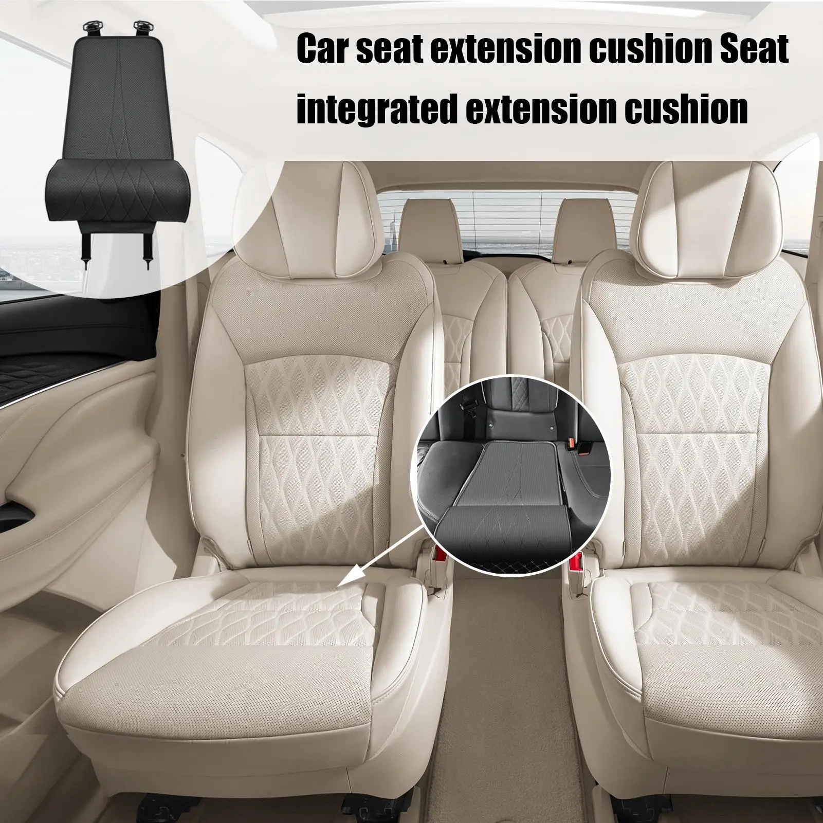 Driver Car Seat Extender Car Driving Protector Mat leather Leg Support Lengthen Cushion Long Distance  Memory Foam Knee Pad