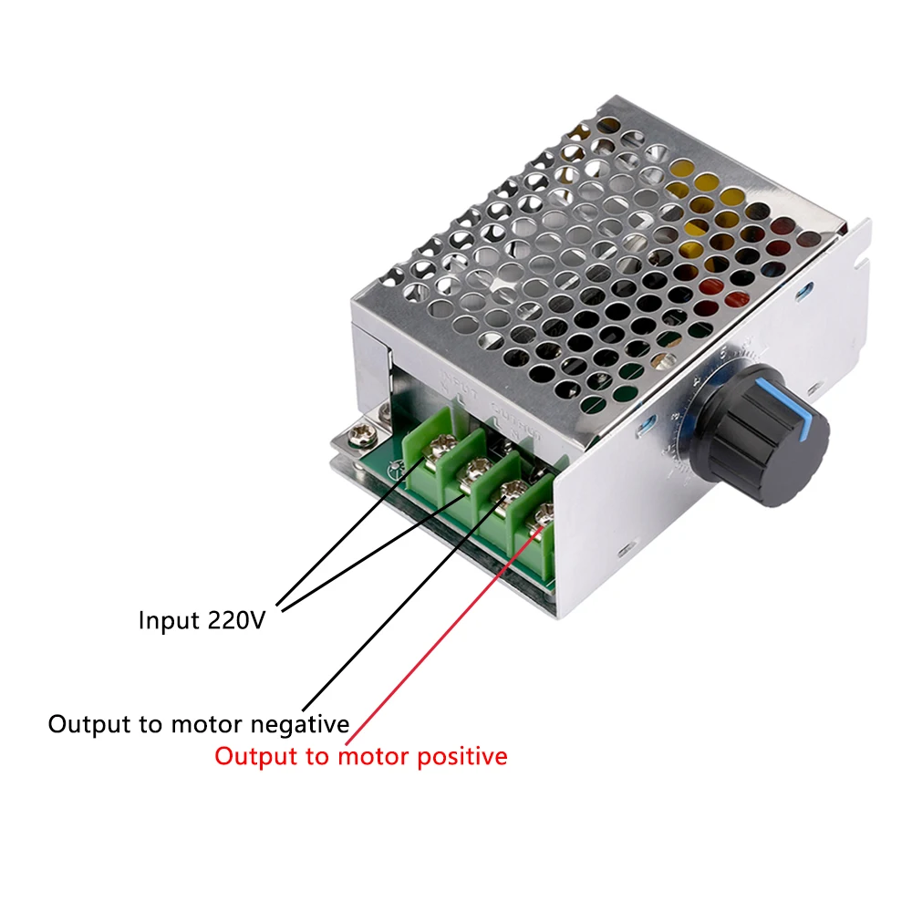 Contrôleur de Vitesse de Moteur AC 220V à DC 10-210V 20A 999 PWM, Commutateur de Contrôle de Volt avec Potentiomètre