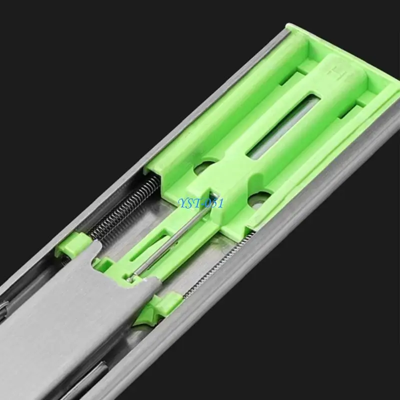 

E15A 1Pair Stainless Steel Drawer Slides Buffer Damper Soft Close Drawer Track Hardware Easy to Installation