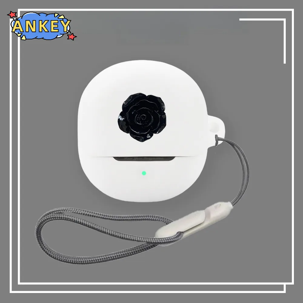 Case for SoundPEATS Air5 Lite Silicone Earbuds Air5 Cute Shark Soft Protective Headphone Cover Headset Skin With Rope