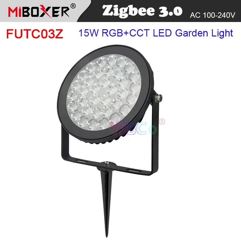 

Miboxer Zigbee 3.0 15W RGB+CCT LED Garden Light FUTC03Z IP66 Lawn Outdoor Lamp Zigbee 3.0 Remote/gateway Control AC 110V 220V