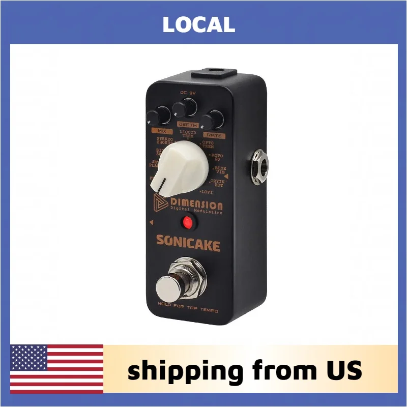 SONICAKE 5th Dimension Local Digital Modulation Effects Pedal W/H 11 Effects of Phaser,Flanger,Chorus,Tremolo,Vibrato,Autowah Sampling QSS-08