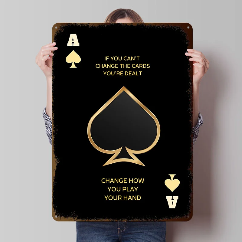 Change How You Play Poster Customized Vintage Metal Signs Wall Art Retro Tin Plaque for Home Decor Living Room Decoration Gaming