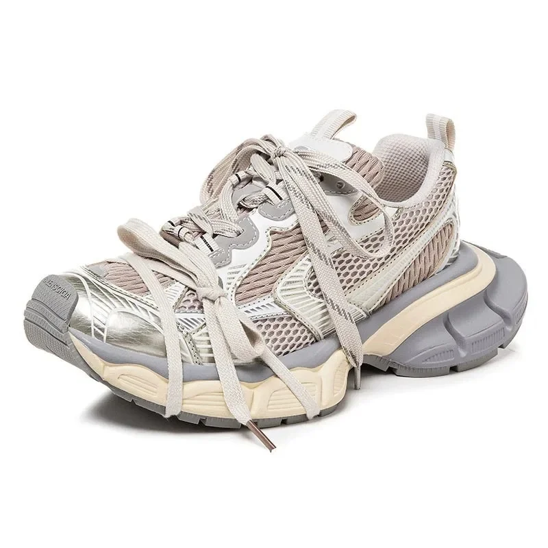 New Women Dad Shoes Breathable Dirty Old Style Thick Sole Height Increasing Casual Couple Tennis Shoes Four Seasons Comfort Fit
