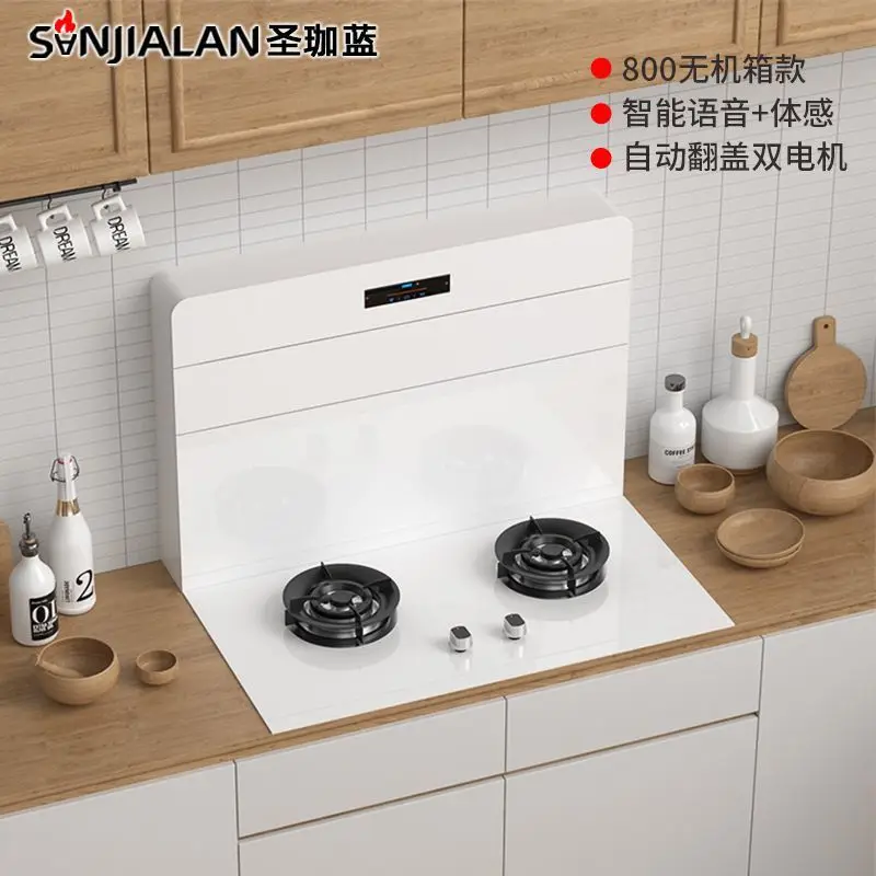 

Chassis-less split-type integrated stove double motor side suction down-row intelligent range hood