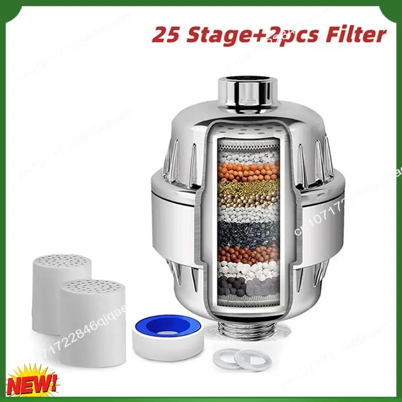 A48I 25 ขั้นตอน Diversion เอาต์พุตกรองน้ําอาบน้ําลบคลอรีนฟลูออไรด์โลหะหนักกรองนุ่มน้ําสําหรับหัวฝักบัว