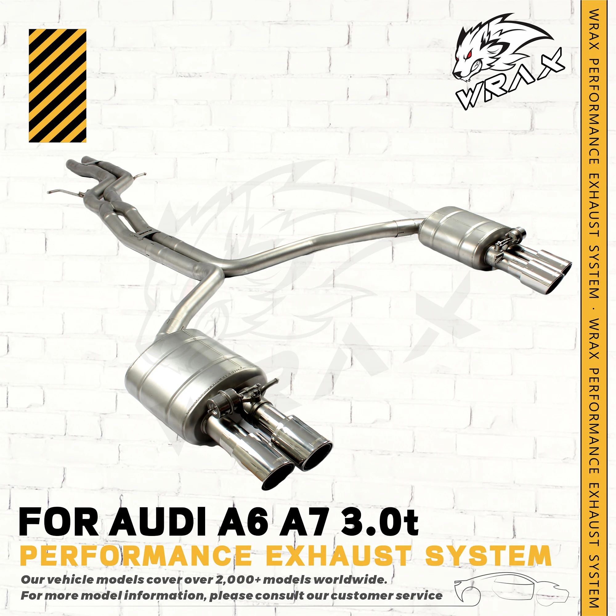 WRAX SS304 (dla AUDI A6 / A7 3.0t z układem wydechowym sterowanym zaworami) Akcesoria samochodowe Bezpośredni zamiennik rury wydechowej Catback