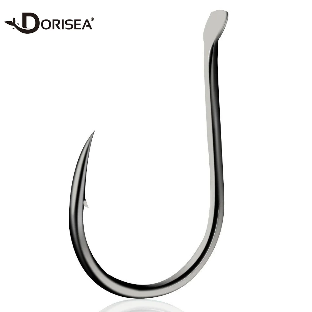 DORISEA High Carbon Steel Tinned Coated Anti Rust Sea Fishing Slow Jigging Hook 2/0 3/0 4/0 5/0