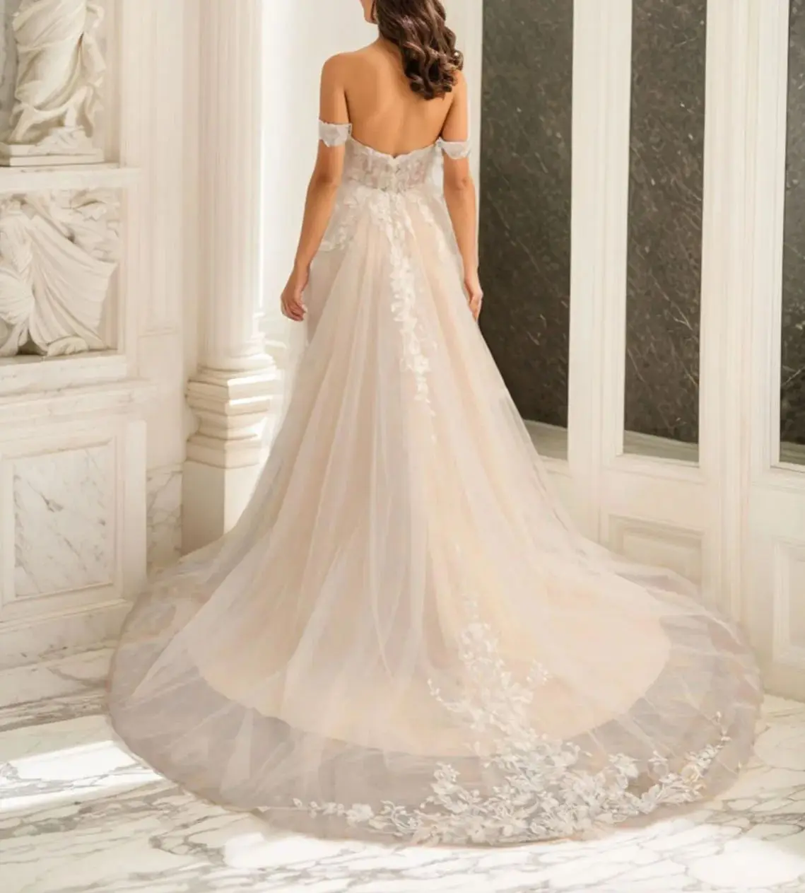 Elegant Sexy A-Line Bridal Gown V-Neck Court Train Tulle Sleeveless Applique Split Side Engagement Dress 2025 Free Customized