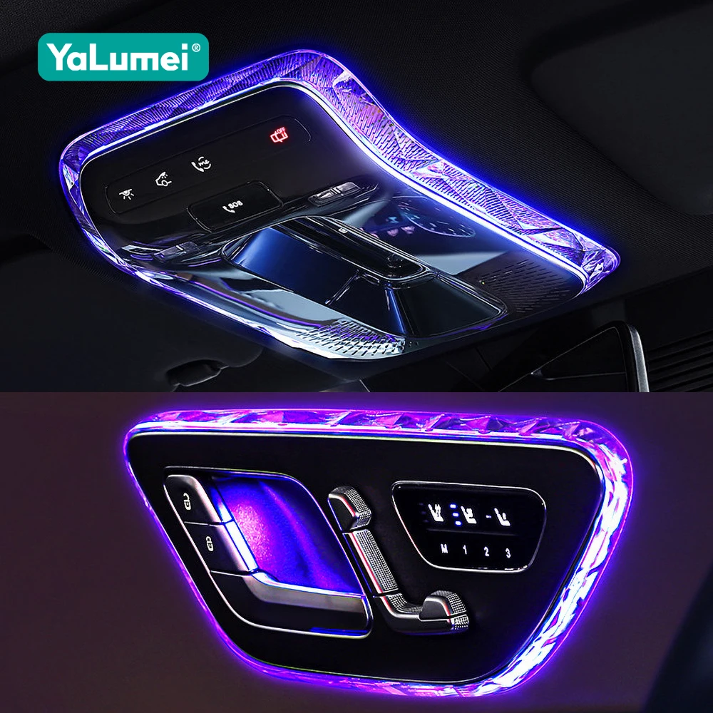 Image of Für Mercedes Benz C/GLC/E Klasse W206 X254 W214 CLE SL R232 AMG GT EQE EQS Auto Kristall-Türlampenrahmen Leselicht-Verkleidung