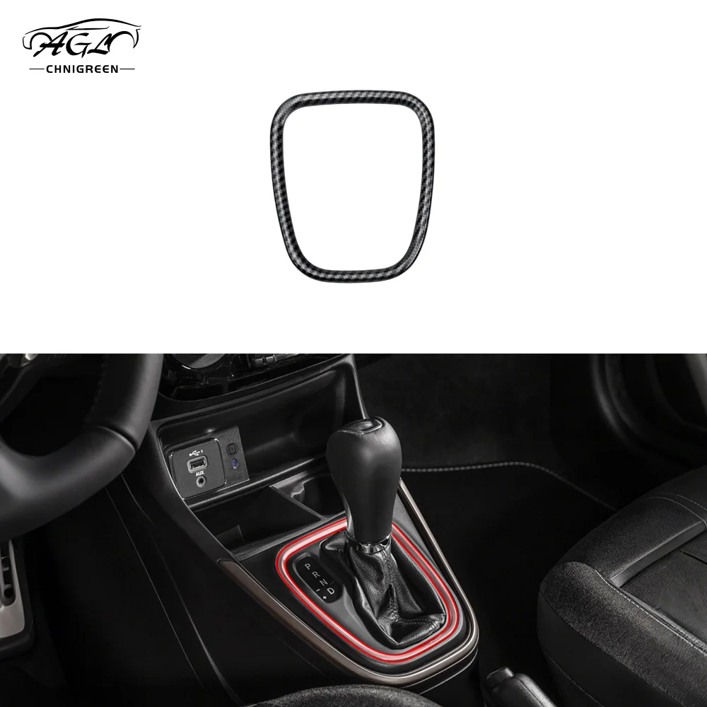 Embellecedor de marco de cambio de marchas para Fiat Strada RAM 700 2020-2025, cubierta de Panel decorativo Interior de Color de fibra de carbono ABS
