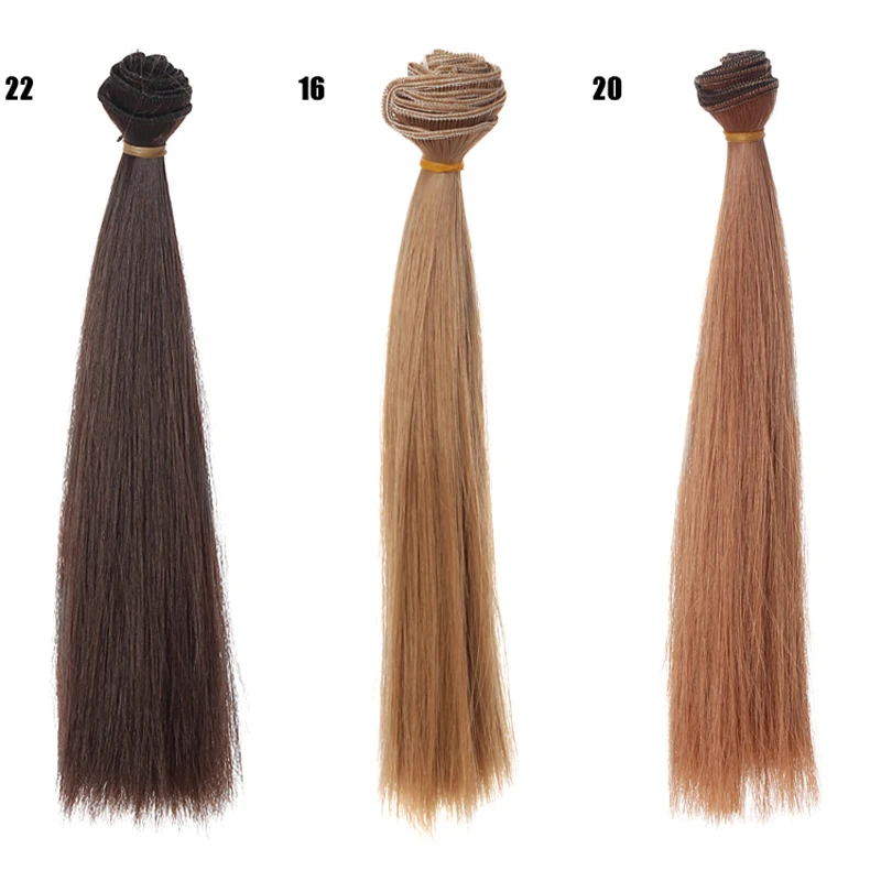 25cm*100CM Doll Wigs/hair Heat Resistant Bjd Wigs Blue Red Brown Green Straight Wig Thick Hair for 1/3 1/4 BJD Diy