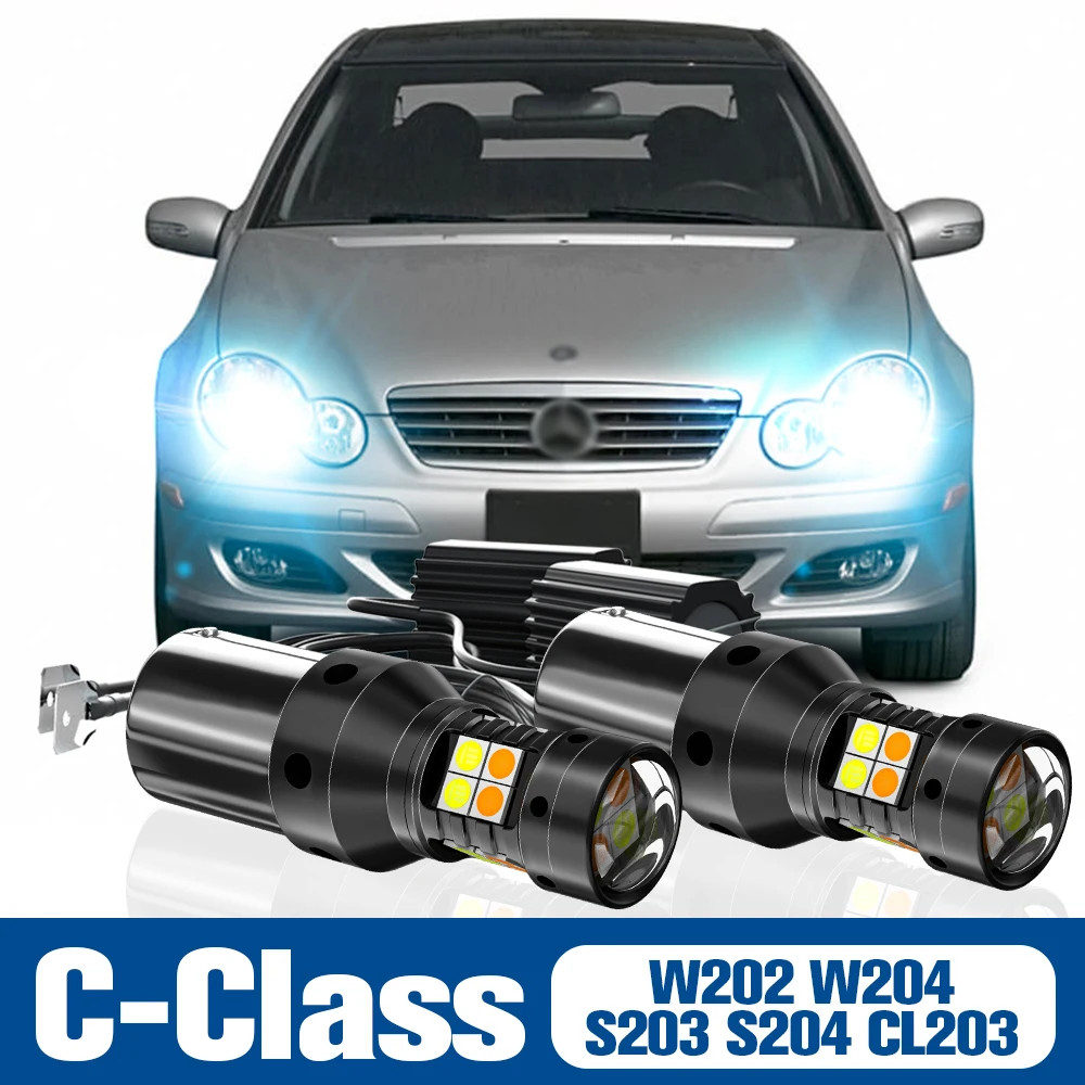 

2x LED Dual Mode Turn Signal+Daytime Running Light DRL Accessories Canbus For Mercedes Benz C-Class W203 W204 CL203 S203 S204