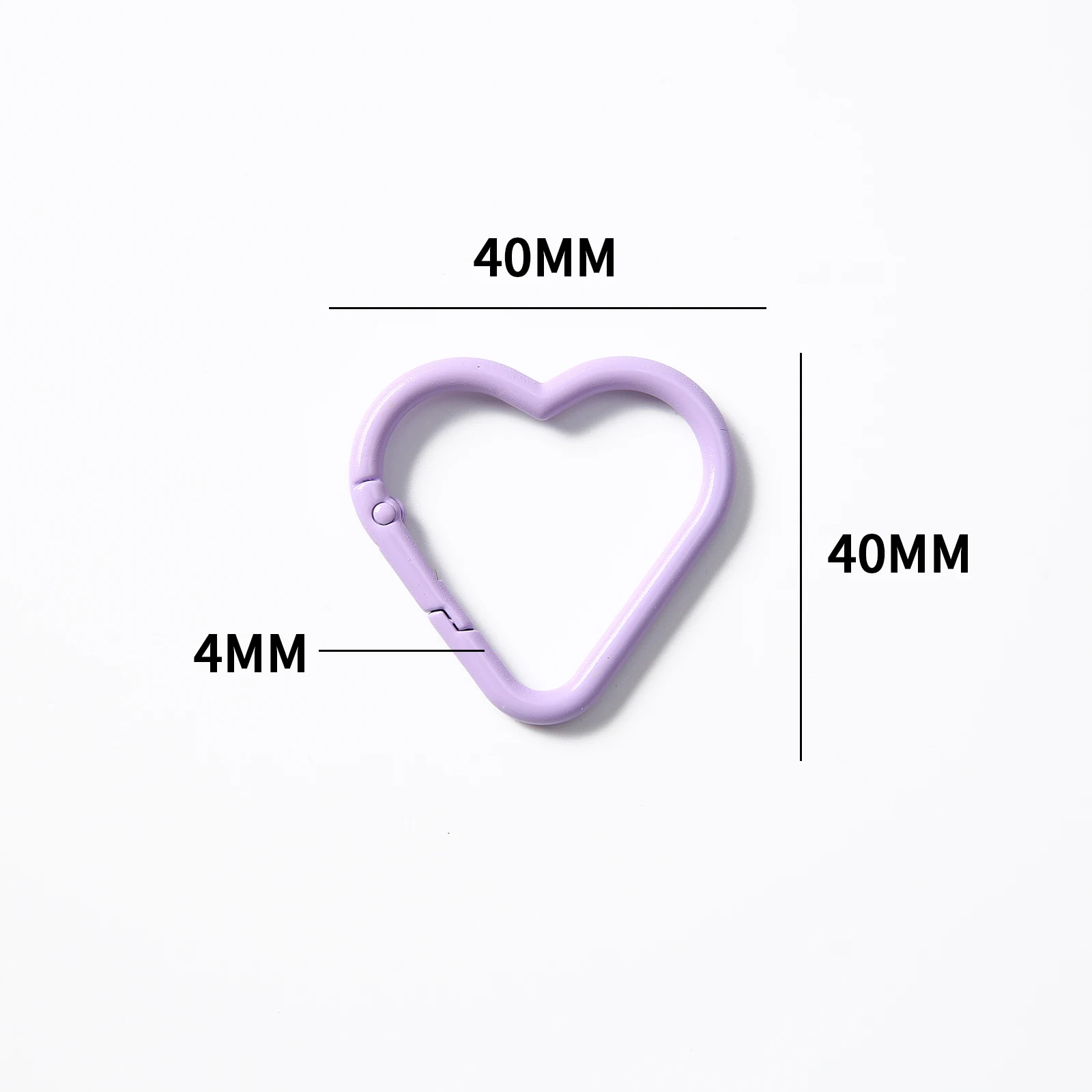 1/5/10/20 قطعة الملونة على شكل قلب حلقة تسلق من الألومنيوم المفاتيح خطاف مشبك مشبك معلق صنع المجوهرات اكسسوارات