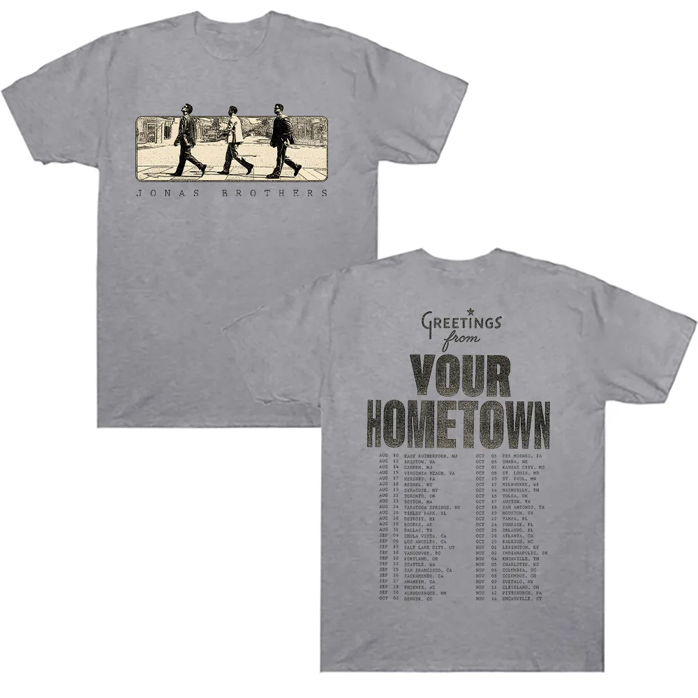 تحية من مسقطتك جوناس جولة طريق تي شيرت جوناس براذرز فرقة عتيقة ملابس الشارع الهيب هوب للرجال والنساء ملابس علوية صيفية  #3