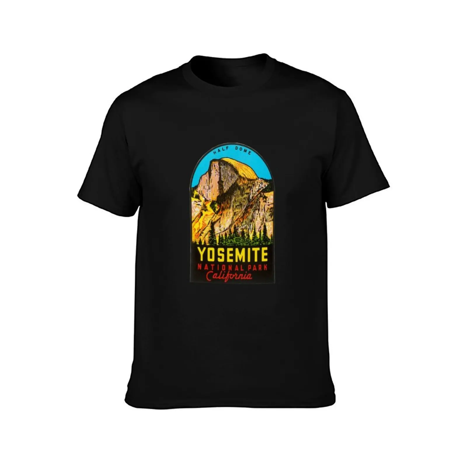 Yosemite National Park Half Dome Vintage Travel Decal/Sticker T-Shirt Summer Print Short Sleeve Tee T-Shirt
