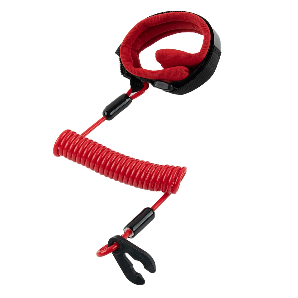 Cordón de muñeca flotante rojo y negro para Kawasaki Jet Ski, cordón de PU duradero con hebilla de aleación de aluminio MPN:-3809 92072, 92072-3816, 1 unidad