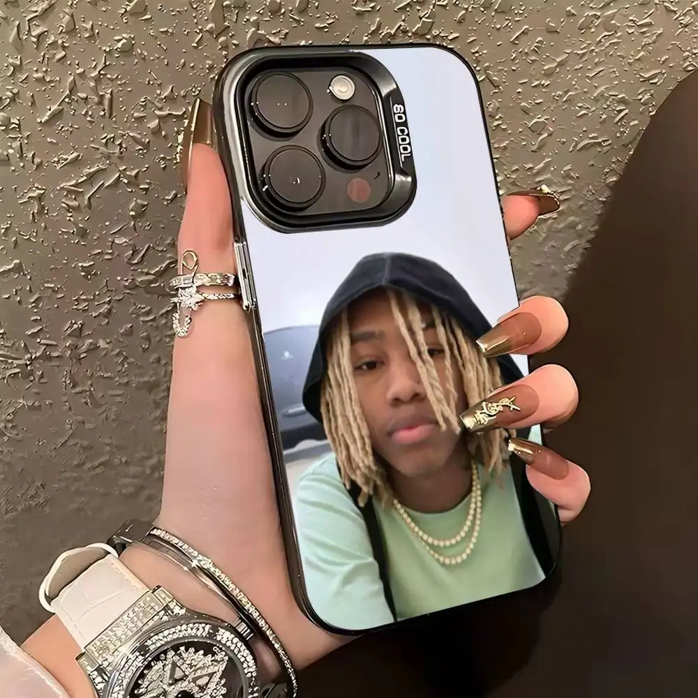 حافظة هاتف Singer Rapper R-Rich Amiri لهاتف iPhone 17,16,15,14,13,12,11 Plus, Pro Max, XS, حافظة هاتف فضية ملونة