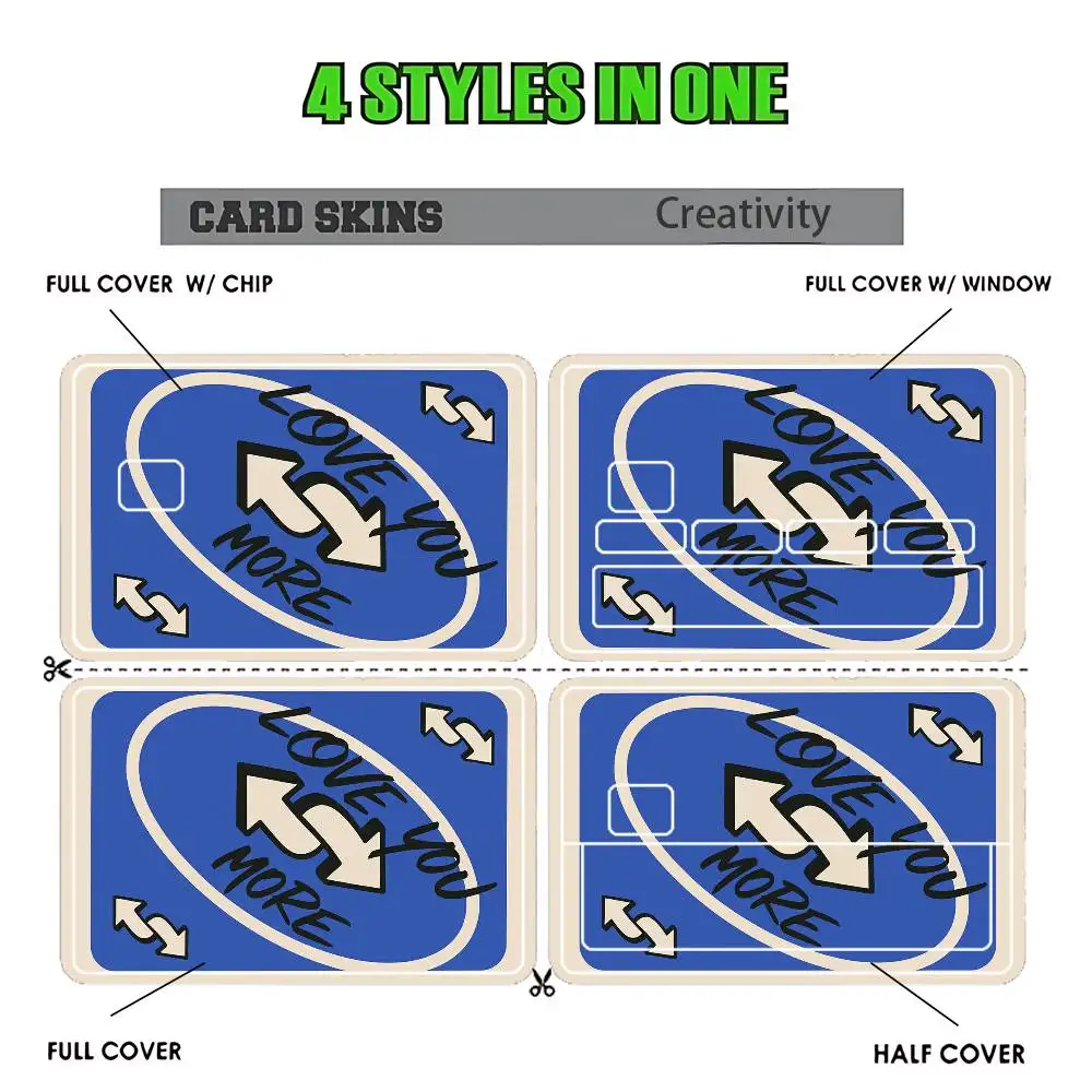 ملصقات Wild Draw Four u-UnO-oS لخصم الائتمان وبطاقة شحن البنك وحافلة مترو المقاومة للماء لتزيين ملصق الديكور