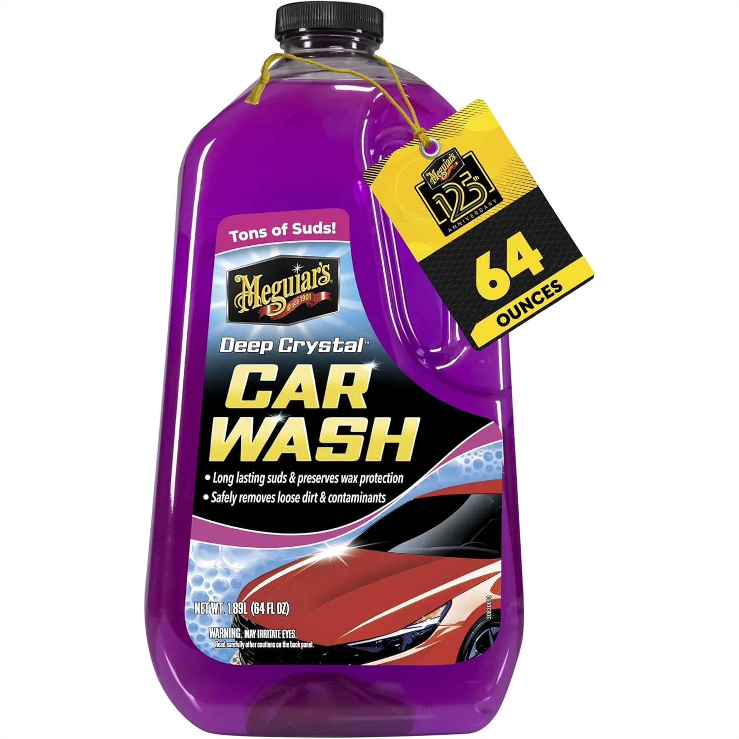 Champú para Lavado de Autos Deep Crystal - Jabón para Lavado de Autos con pH Balanceado y Excelente Acción de Espuma, Limpia la Pintura, Mejora el Brillo, Conserva la Protección