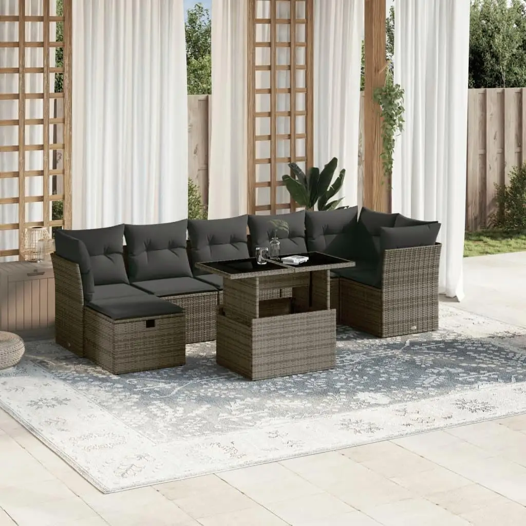 

Large Modular Grey PE Rattan Garden Sofa Set Powder Coated Steel Outdoor Furniture