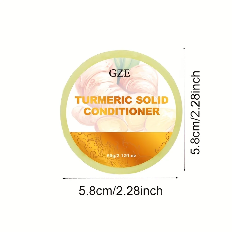 GZE Ginger Shampoo Bar Soap and Turmeric Solid Conditioner Hair Set for Thinning, Lock in Moisture & Shine and Control Frizz.