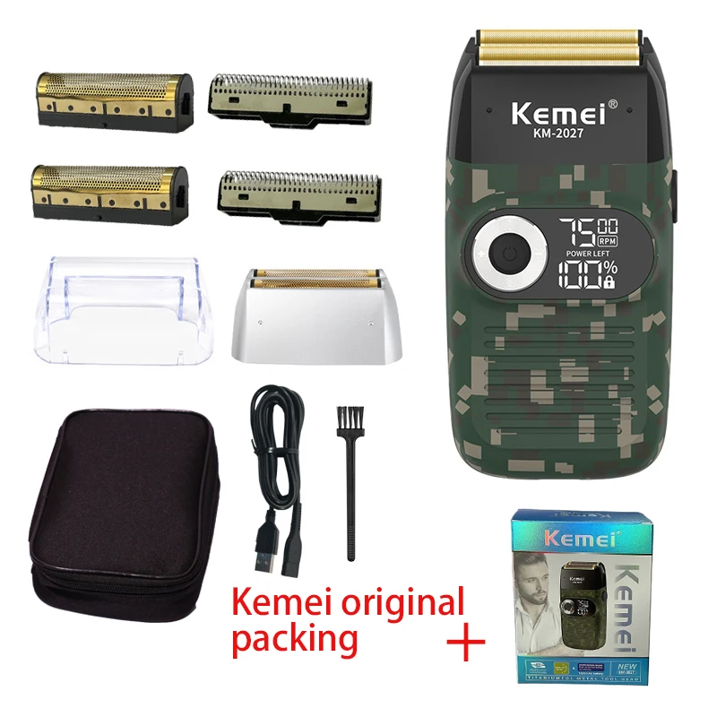 Kemei Electric Shaver Men Rechargeable Beard Shaver Electric Razor Floating Barber Hair Trimmer Face Care Shaving Machine