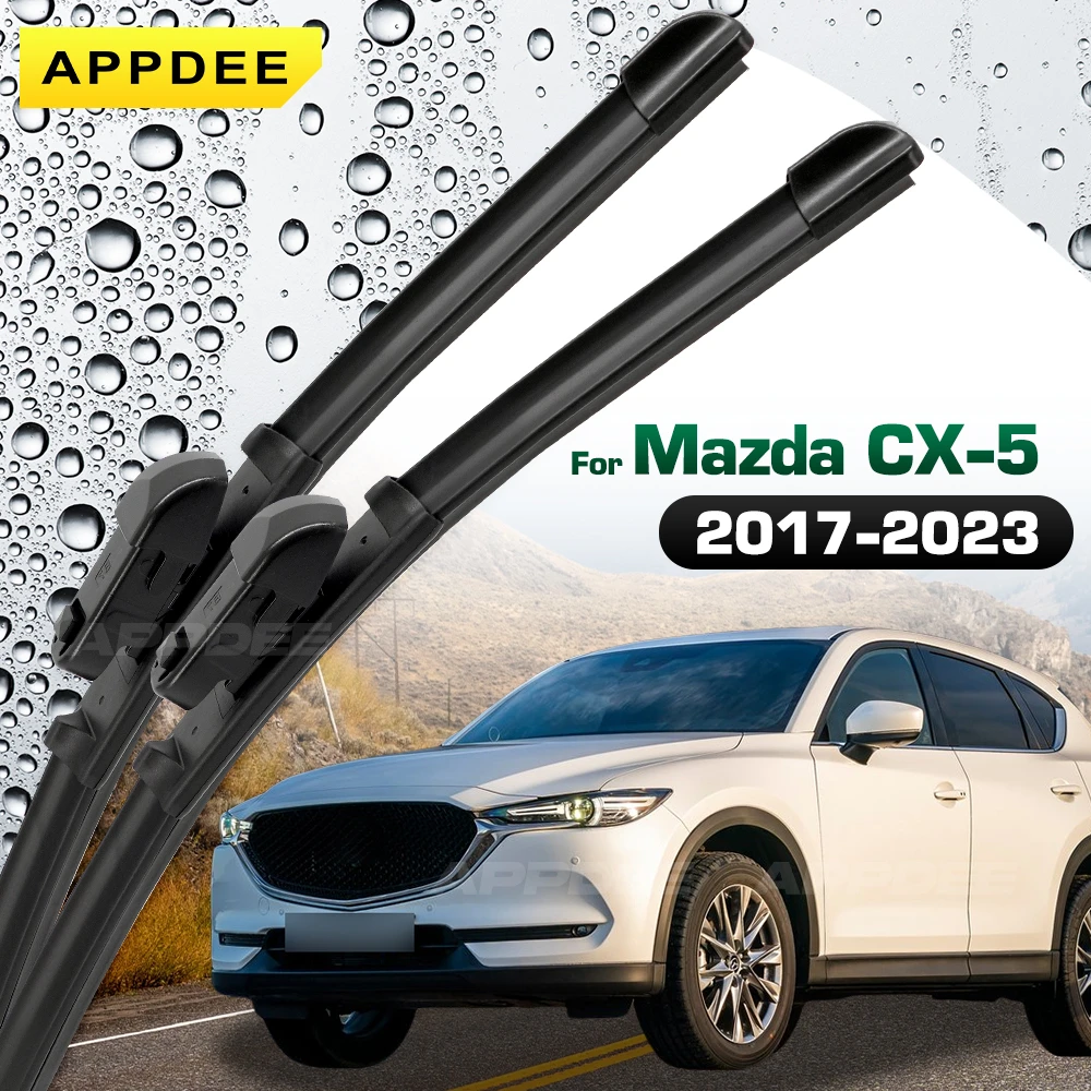 مجموعة شفرات الممسحة الأمامية من السيليكون والمطاط لمازدا CX-5 KF 2017 - 2023 فرشاة نافذة الزجاج الأمامي 24 "+ 18"