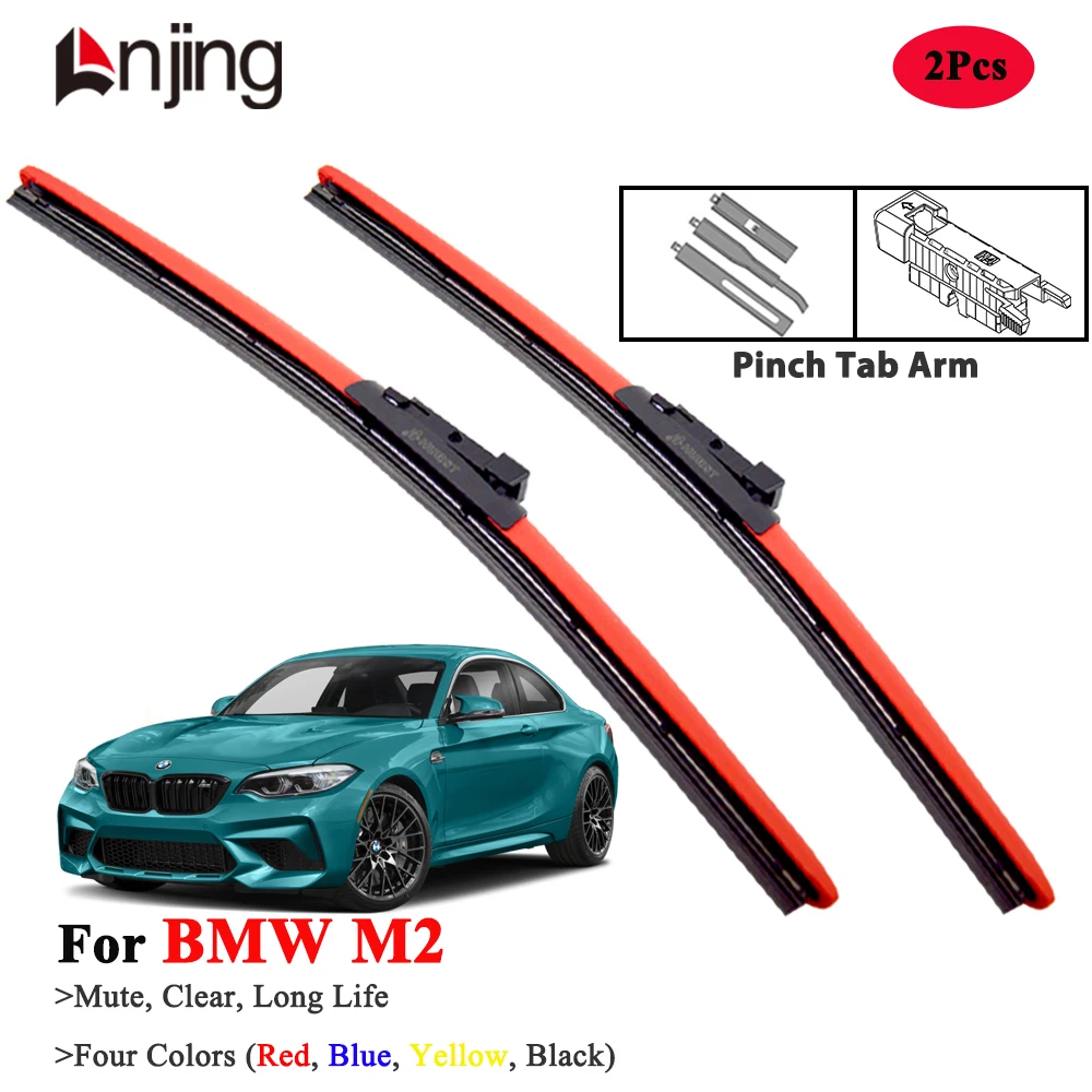 

LNJING Red Wiper Blades For BMW M2 2-Door Coupe F87 G87 2016-Now