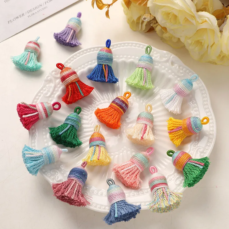 

10 шт./лот DIY микс ювелирных изделий аксессуары короткая хлопковая нить маленькая кисточка уши кулон для подвесок телефон кулон