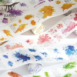 JIANWU 70mm*200cm Sfumato Watercolor Series Vintage Plant Landscaping Material Collage Washi Tape Creative Journal Stationery