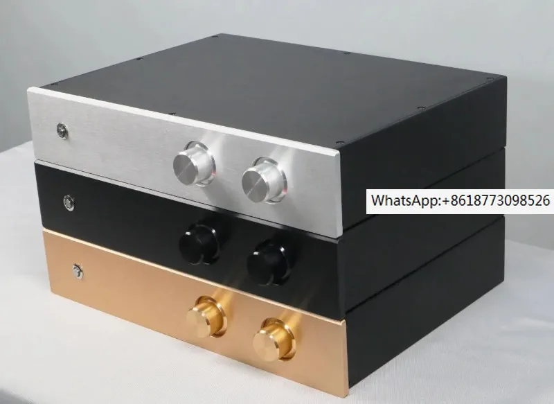 Hifi Faça Você Mesmo Audio Preamp Case Gabinete de Alumínio Completo Amplificador de Potência Chassis Prata Preto Painel Dourado para Escolher 4308