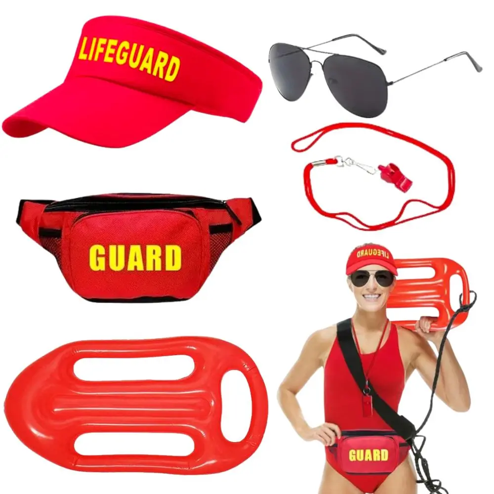 CJ باركر تأثيري Baywatch زي الملحقات نفخ غطاء لوح نظارات الخصر حقائب النساء الرجال هالوين كرنفال الدعائم الطرف