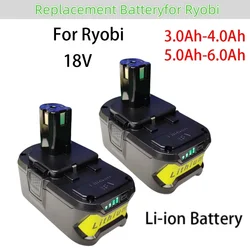 New RYOBI 18V Wireless Power Tool BPL1820 P108 P109 P106 RB18L50 RB18L40 Lithium Ion Battery 3.0Ah/4.0Ah/5.0Ah/6.0Ah