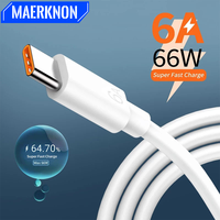 6A 66W USB Type C Super Fast Cable Fast Charging For Huawei Mate 40 50 Xiaomi 11 12 Pro OPPO R17 USB C Charger Cable Data Cord