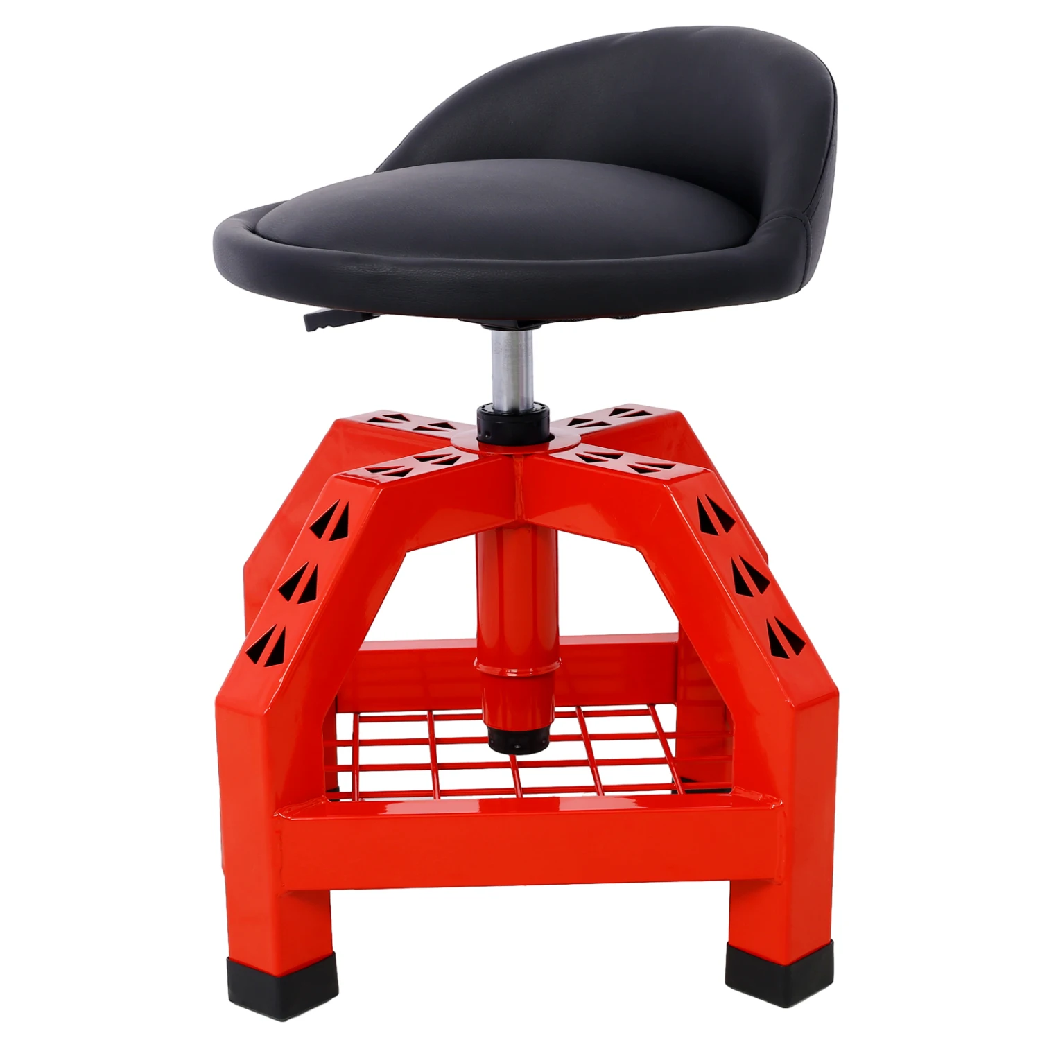 Pneumatic Swivel Stool Mechanics Rolling Creeper Seat Heavy Duty Shop Stool Red