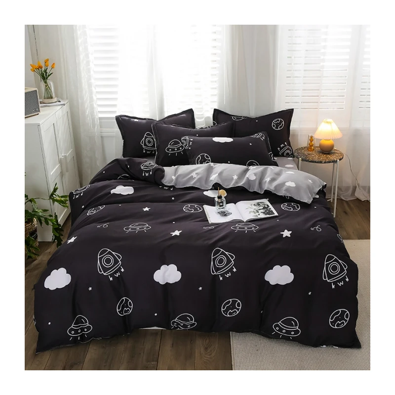 Double bed Quilt cover Duvet cover Microfiber bedding queen king Twin size for single nordic style Plaid Geometric Minimal