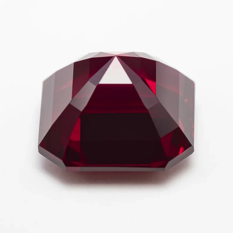 Lab Grown Ruby Square Pigeon Blood Red Asscher Cut VVS1 Gemstone Charms DIYJewelry Making Materials Selectable AGL Certificate
