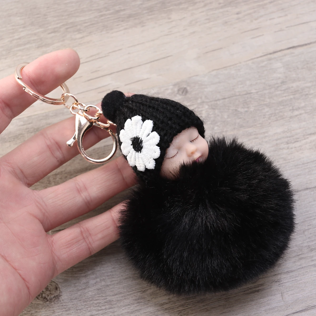 Breloczek do kluczy z pomponem, brelok do kluczy samochodowych dla dzieci, kobiet, łańcuszek, prezent, dekoracja, organizacja kluczy