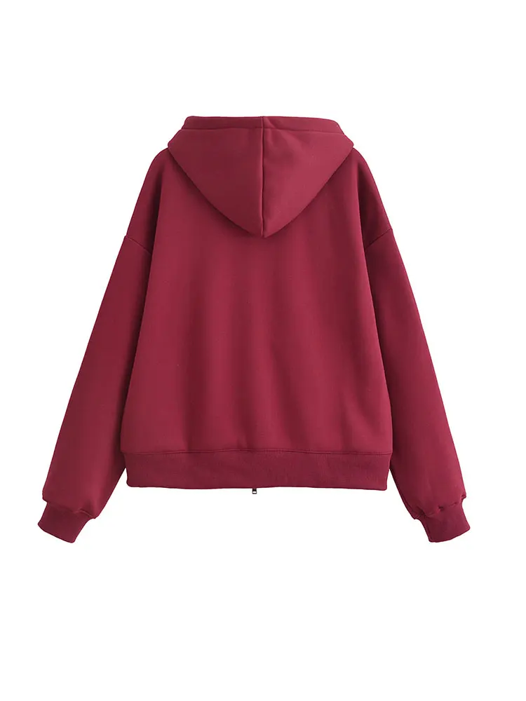 2025 casual chique feminino terno sólido com capuz zíper superior solto calças compridas com cordão nova moda conjuntos de férias