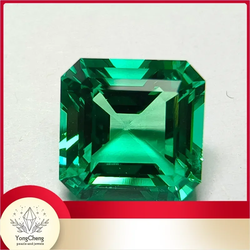 Top Lab Grown Columbian Emerald Asscher Shaped Hand-cut Gemstone VVS1 For Jewel Rings Earrings Making Selectable Certificate