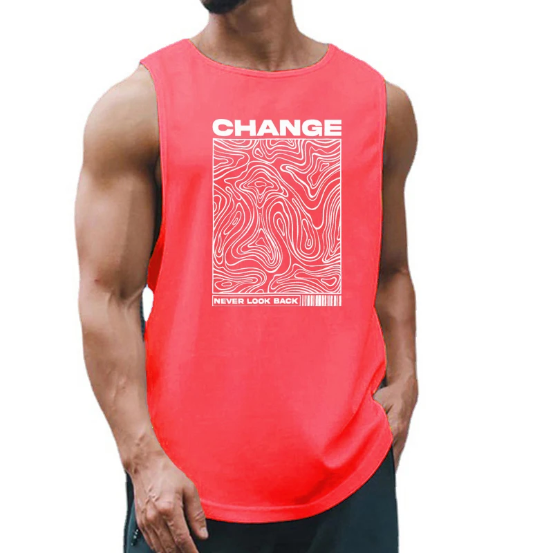 Summer Men Fashion Gym Workout  Pumping iron Tank Tops Fitnes Clothing Quick Dry Loose Bodybuilding Sleeveless Breathable Shirts