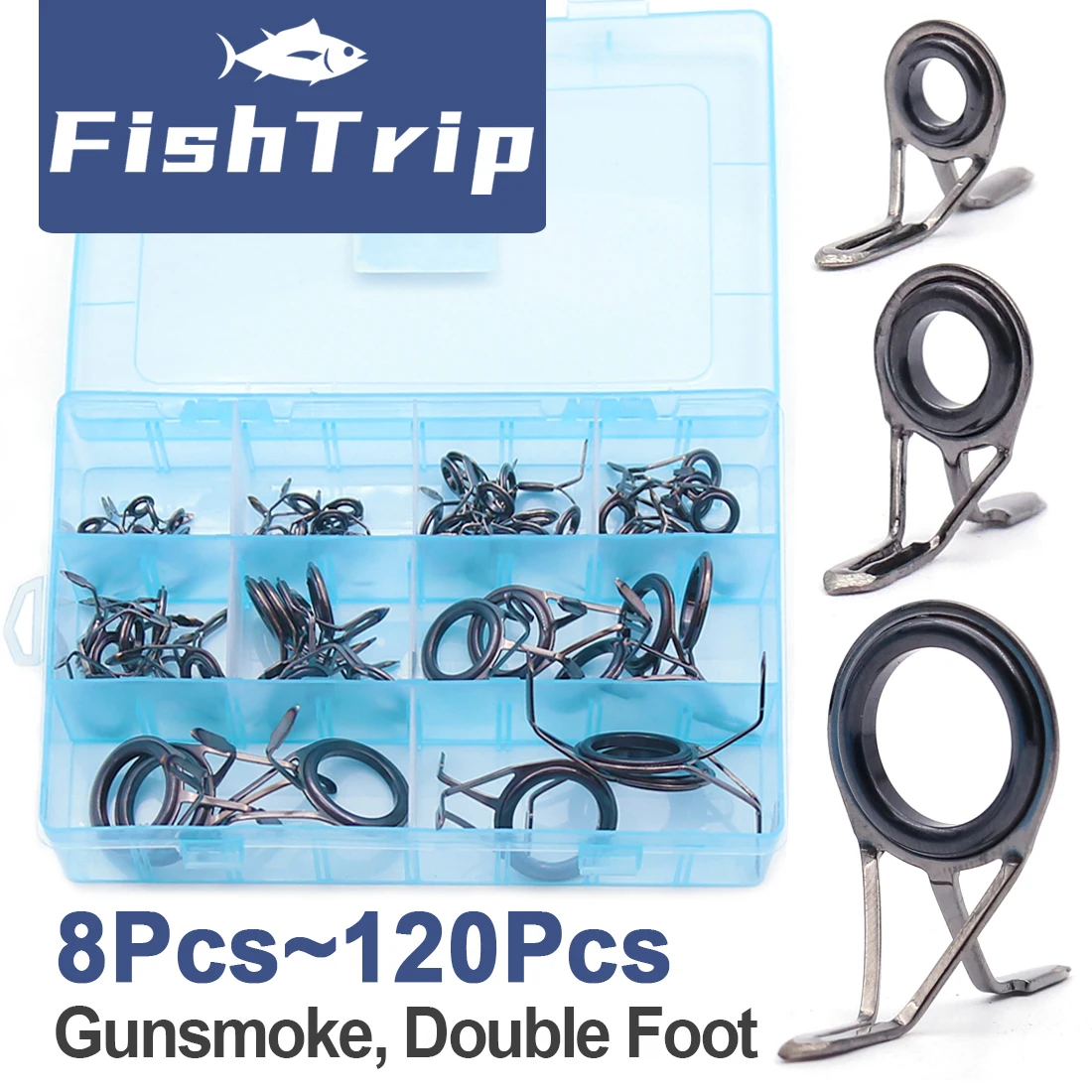 Guiadores FishTrip doble pie – Kit reparación cañas surfcasting