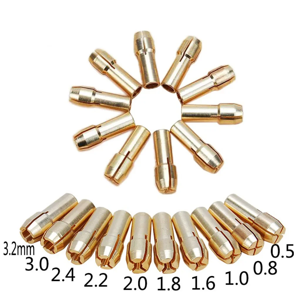 High Performance Copper Chuck Accessory Set For Electric Grinder 10Pcs Drill Chucks Collet 0 5 2 9mm Clamping Range