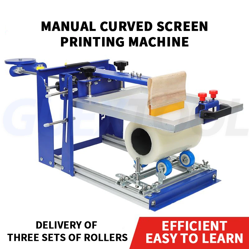 Manual Curved Screen Printing Machine Curved Screen Printing Table Are Suitable For Printing Cylindrical Conical Spray Bottle
