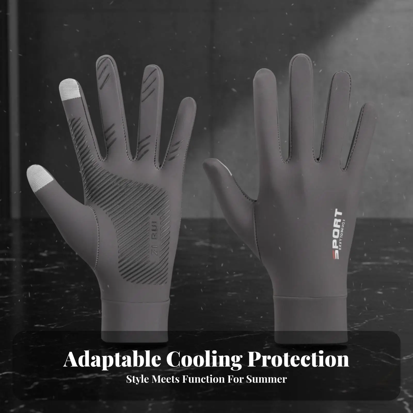 Breathable Sunscreen Driving Gloves for Men Women Cooling Frosted Nylon Fabric Anti Slip Silicone Palms Touchscreen Fingerless