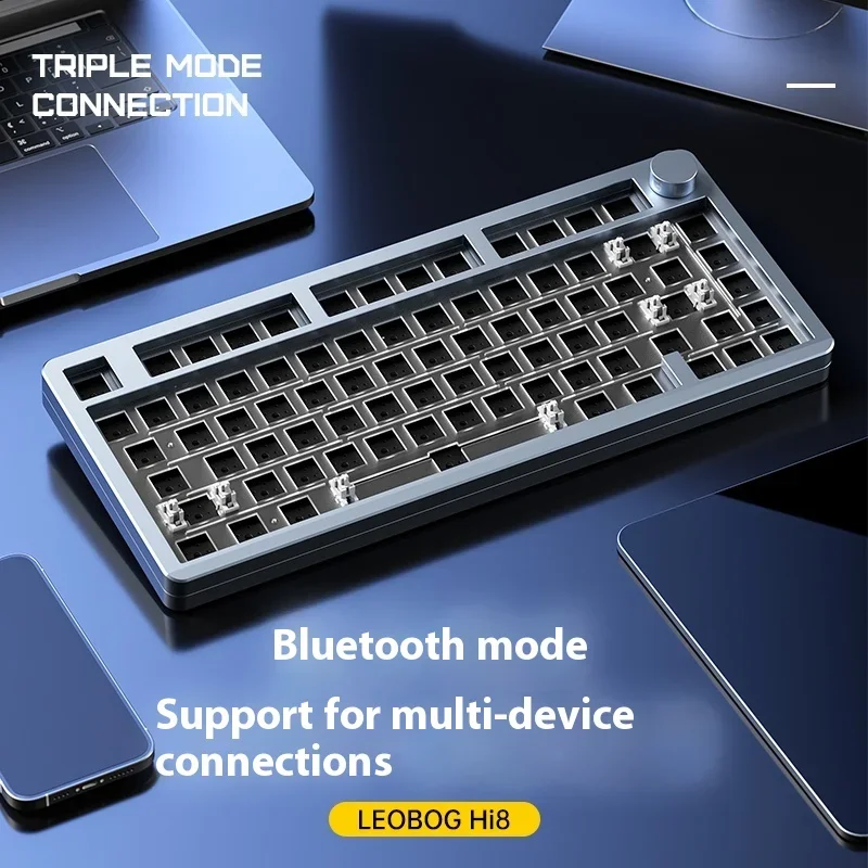 Teclado mecánico Leobog Hi8, teclado inalámbrico Bluetooth de 3 modos, aleación de aluminio, junta de intercambio en caliente personalizada, teclados para jugadores, regalo