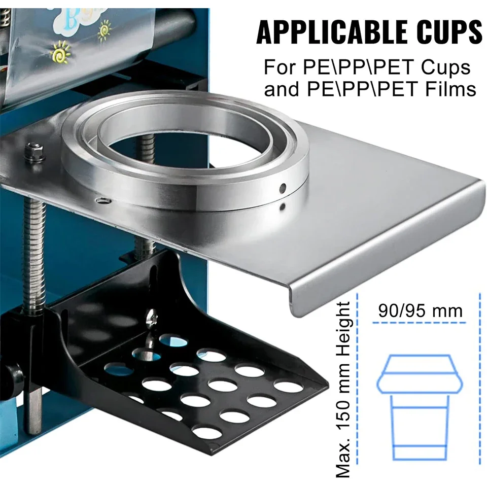 WY802F Manual Cup Sealing Machine Plastic or Paper Bubble Tea Cup Sealer 220V 110V